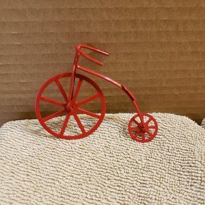 Red Metal Christmas Ornament Old Fashion Style Trike Tricycle